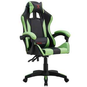 SmileGAME Xtreme Gamer szék nyak- és deréktámasszal - fekete-zöld kép