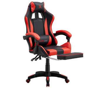 SmileGAME Xtreme Gamer szék lábtartóval - fekete-piros kép