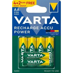 VARTA Recharge Accu Power Tölthető elem AA 2100 mAh R2U 4 db + AAA 800 mAh R2U 2 db kép