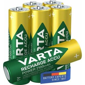 VARTA Recharge Accu Power Tölthető elem AA 2100 mAh R2U 6 db kép