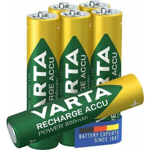 VARTA Recharge Accu Power Tölthető elem AAA 800 mAh R2U 6 db kép