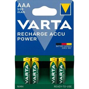 VARTA Recharge Accu Power Tölthető elem AAA 550 mAh R2U 4 db kép