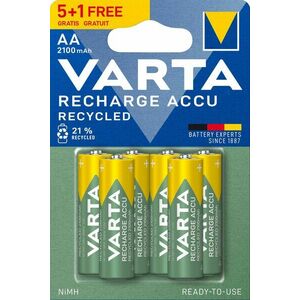 VARTA Recharge Accu Recycled Tölthető elem AA 2100 mAh R2U 5+1 db kép