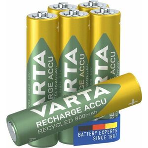 VARTA Recharge Accu Recycled Tölthető elem AAA 800 mAh R2U 5+1 db kép