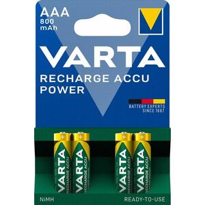 VARTA Recharge Accu Power Tölthető elem AAA 800 mAh R2U 4 db kép