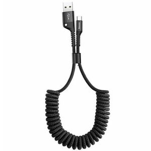Baseus Fish Eye rugós töltő/adatkábel USB / USB-C, 2 A, 1 m, fekete kép