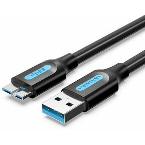 Vention USB 3.0 (M) to Micro USB-B (M) Cable 0.25m Black PVC Type kép