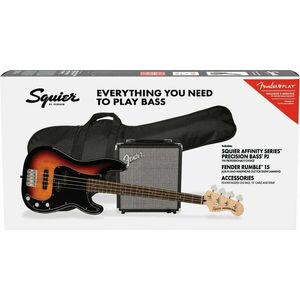 Fender Squier Affinity Series Precision Bass PJ Pack LRL 3-Color Sunburst kép
