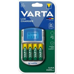 VARTA LCD Charger Töltő + 4 AA 2600 mAh R2U & 12 V & USB kép