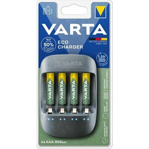 VARTA Eco Charger Töltő + 4 AAA 800 mAh Reycled R2U kép