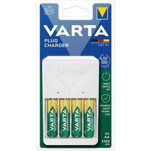VARTA 57657 Plug Charger Töltő + 4 AA 2100 mAh kép