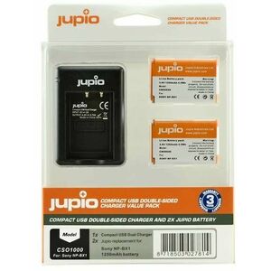 Jupio 2x NP-BX1 - 1250 mAh + töltő Sony fényképezőgépekhez kép
