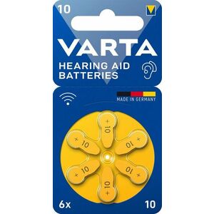 VARTA Hearing Aid Battery Hallókészülék-elem 10 6 db kép