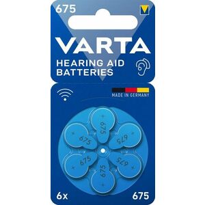 VARTA Hearing Aid Battery Hallókészülék-elem 675 6 db kép