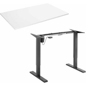 AlzaErgo Table ET2.1 fekete + lap TTE-01 140x80 cm fehér laminált kép