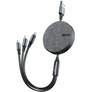 Baseus Fabric 3-in-1 Flexible Cable USB-C + Lightning + microUSB 1.2m grey kép