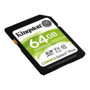 KINGSTON Memóriakártya, SDXC, 64GB, CL10/UHS-I/U1/V10, KINGSTON "... kép