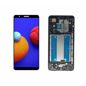 Samsung A013 Galaxy A01 Core fekete gyári LCD+érintőpanel kerettel kép