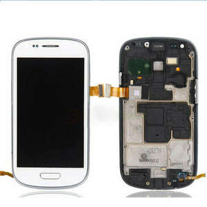 Samsung I8190 Galaxy S3 Mini fehér gyári LCD + érintőpanel kerettel kép
