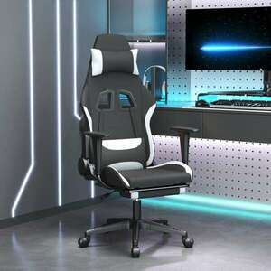 vidaXL Gamer szék - fekete-fehér kép