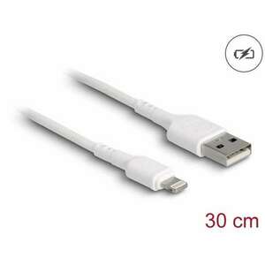 Delock USB töltő kábel iPhone , iPad , iPod eszközökhöz fehér 30 cm kép