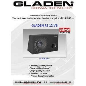 Gladen Audio RS 12 autóhifi subwoofer hangszóró kép