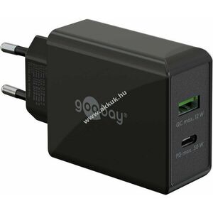 Hálózati gyorstöltő USB-C PD (Power Delivery) 30W, fekete kép