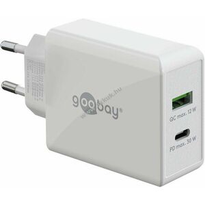Hálózati gyorstöltő USB-C PD (Power Delivery) 30W, fehér kép