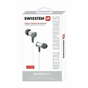 Fülhallgató Swissten SuperBass YS900, ezüst-fehér kép