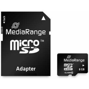 MEDIARANGE microSDHC 8GB Class 10 + SD adapter kép