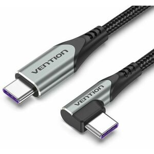 Vention Type-C (USB-C) 2.0 Right Angle to USB-C 1m Gray Aluminum Alloy Type kép