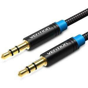 Vention Cotton Braided 3, 5mm Jack Male to Male Audio Cable 2m Black Metal Type kép