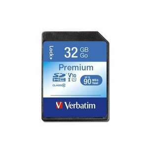 VERBATIM Memóriakártya, SDHC, 32GB, CL10/U1, 90/10 MB/s, VERBATIM... kép