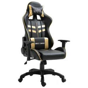vidaXL műbőr Gamer szék - fekete-arany kép