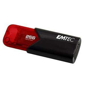 EMTEC Pendrive, 256GB, USB 3.2, EMTEC "B110 Click Easy", fekete-piros kép