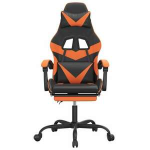 vidaXL műbőr Gamer szék lábtartóval - fekete-narancssárga kép
