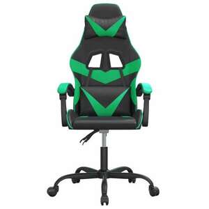 Fekete és zöld műbőr forgó játékszék kép