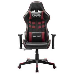 Fekete és bordó műbőr gamer szék kép