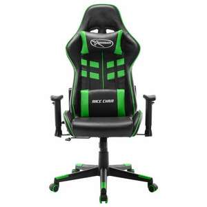 Fekete és zöld műbőr gamer szék kép