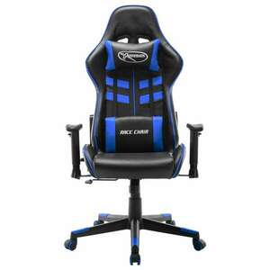 Fekete és kék műbőr gamer szék kép