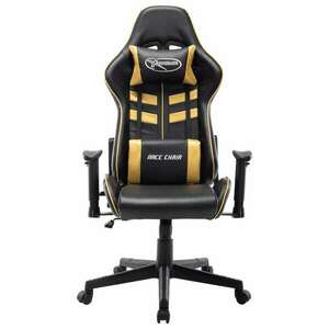 Fekete és arany színű műbőr gamer szék kép