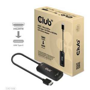 Club3D HDMI + Micro USB to USB Type-C 4K120Hz or 8K30Hz Active Ad... kép