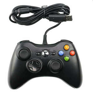 USB Gamepad, PC/PS3 kompatibilis gaming kontroller, vezetékes, fekete kép
