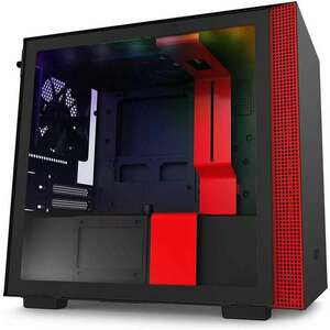 NZXT H210i táp nélküli ablakos Mini-ITX ház matt fekete-piros (CA... kép