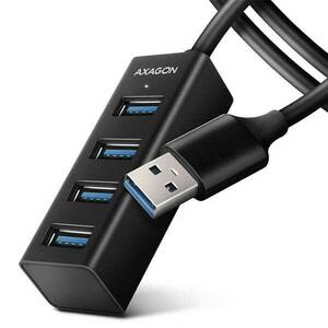 AXAGON HUE-M1AL 4x USB 3.2 Gen 1 MINI hub, metal, 1, 2m USB-A kábel kép