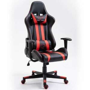 Dark Gamer szék nyak- és derékpárnával, Ökobőr, 130 kg, Fekete-piros kép
