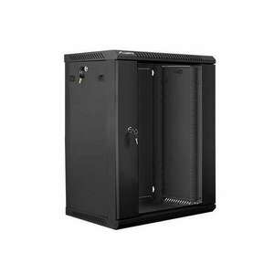 Lanberg 19'' 15U 600x450mm fekete (üvegajtó) fali rack szekrény kép