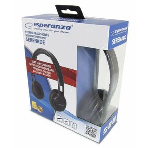 Esperanza EH211K fekete vezetékes, mikrofonos fejhallgató kép