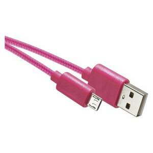 Töltő- és adatkábel USB-A 2.0 / micro USB-B 2.0, 1 m, rózsaszín kép