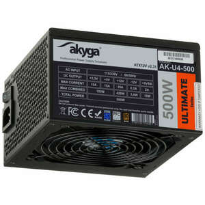Akyga AK-U4-500 tápegység 500 W 20+4 pin ATX ATX Fekete kép
